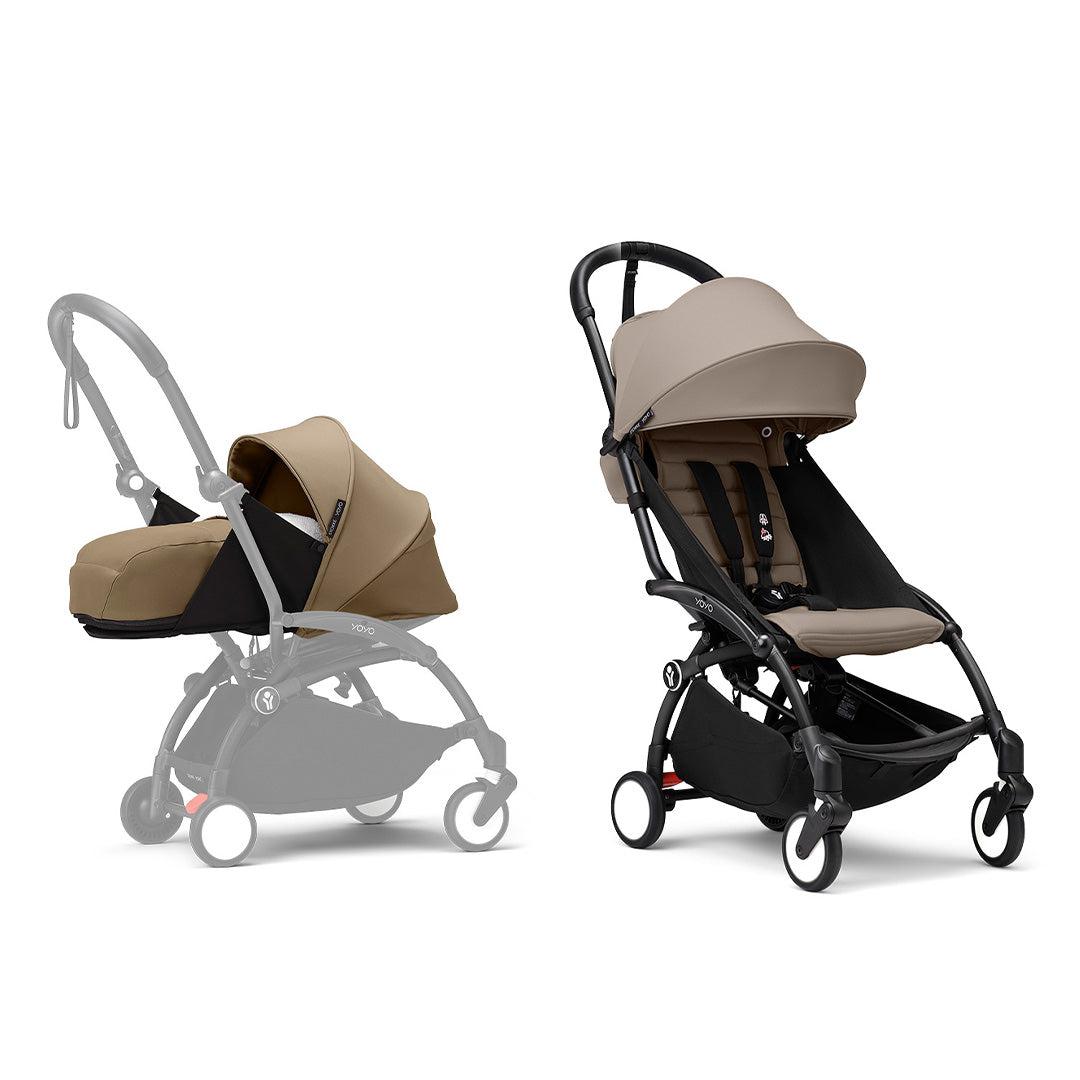 Stokke YOYO3 stroller from newborn to toddler - Black Frame-Strollers-Taupe-Toffee | Natural Baby Shower