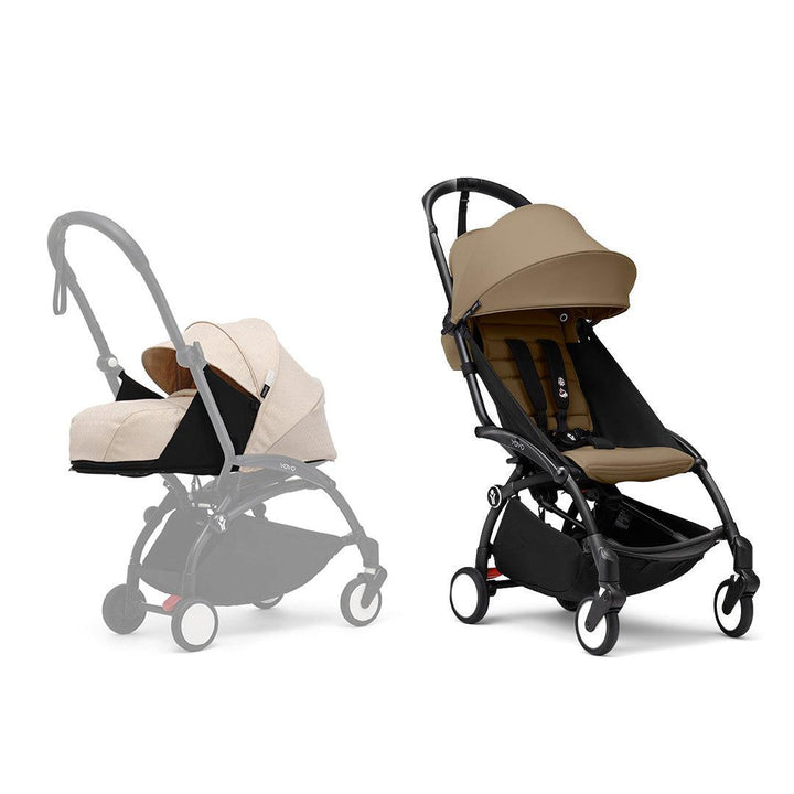 Stokke YOYO3 stroller from newborn to toddler - Black Frame-Strollers-Toffee-Bonpoint Beige | Natural Baby Shower