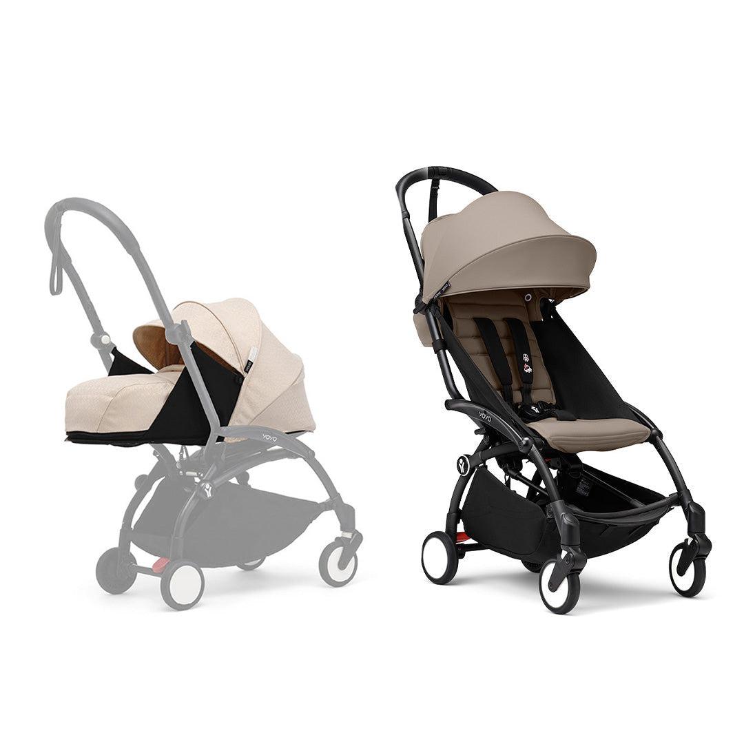 Stokke YOYO3 stroller from newborn to toddler - Black Frame-Strollers-Taupe-Bonpoint Beige | Natural Baby Shower