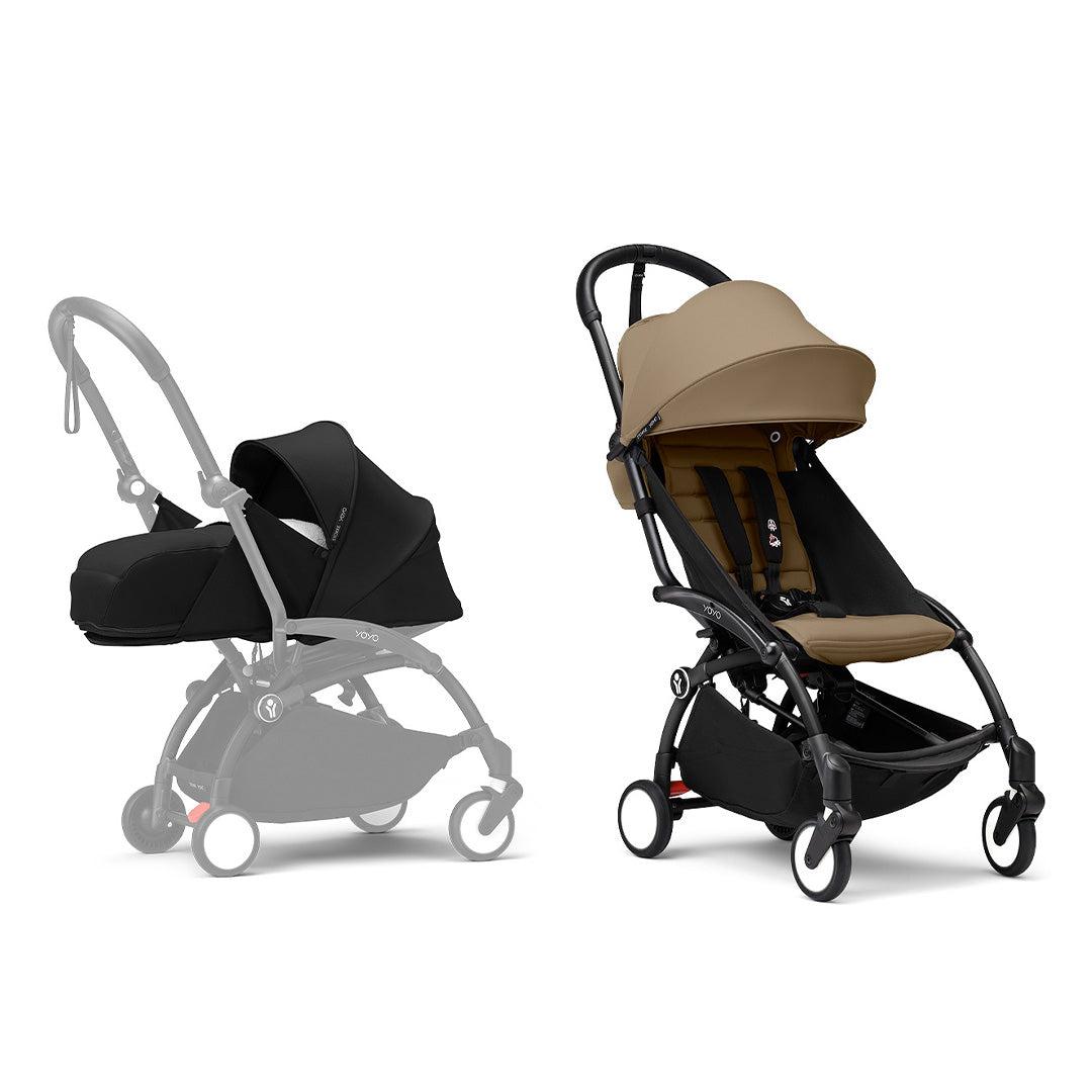 Stokke YOYO3 stroller from newborn to toddler - Black Frame-Strollers-Toffee-Black | Natural Baby Shower