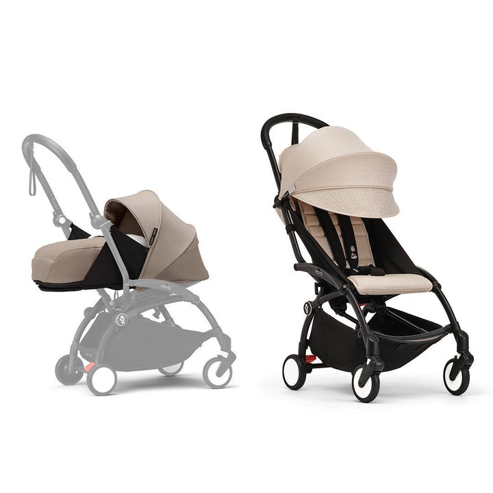 Stokke YOYO3 stroller from newborn to toddler - Black Frame-Strollers-Bonpoint Beige-Taupe | Natural Baby Shower