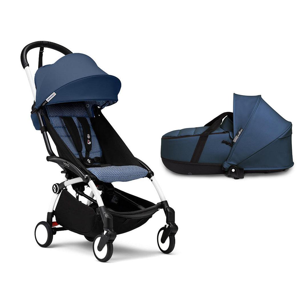 Stokke YOYO3 Stroller Bassinet Bundle-Strollers-Air France Blue-White | Natural Baby Shower