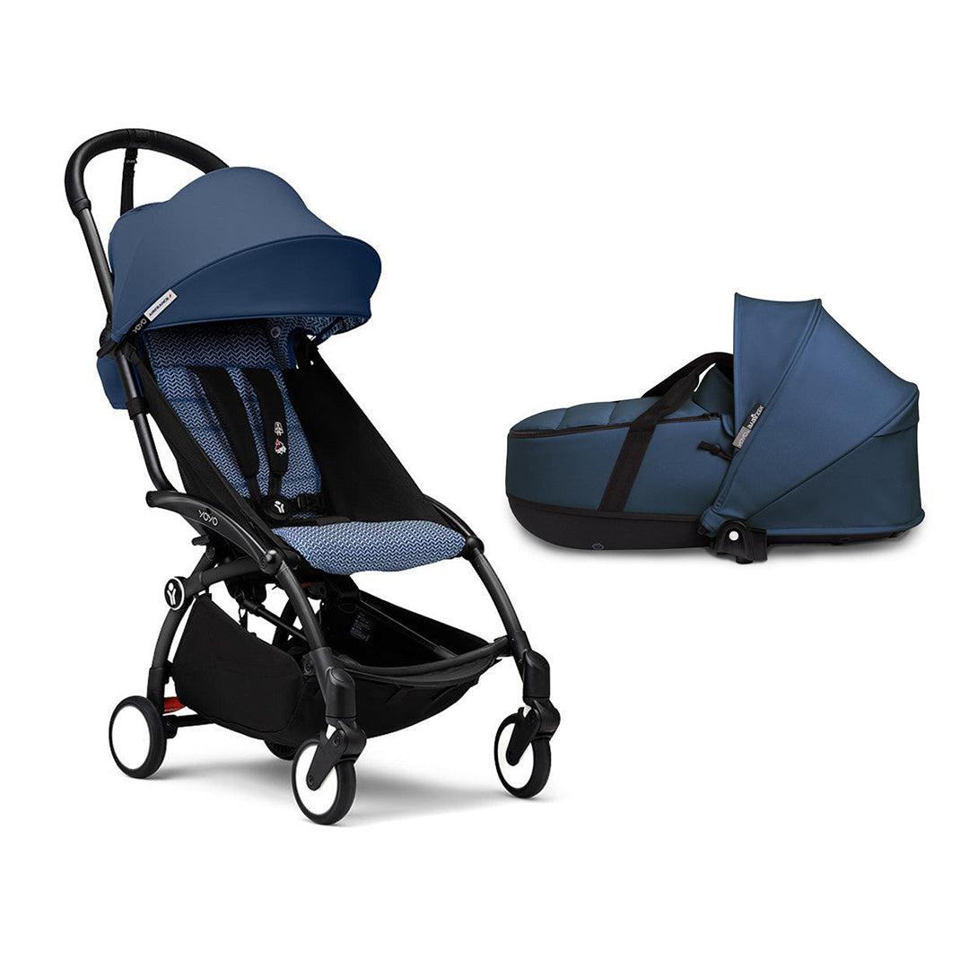 Stokke YOYO3 Stroller Bassinet Bundle-Strollers-Air France Blue-Black | Natural Baby Shower