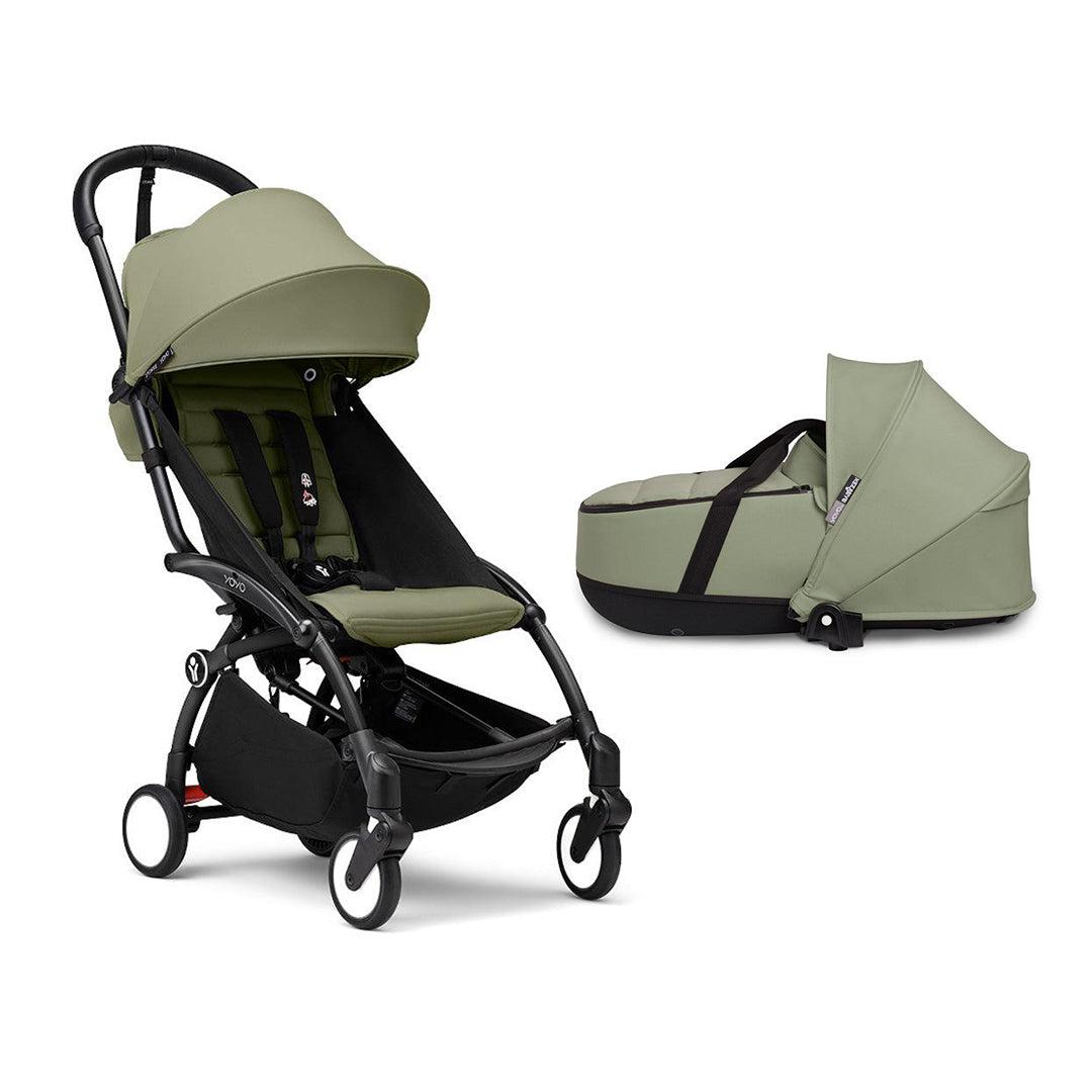 Stokke YOYO3 Stroller Bassinet Bundle-Strollers-Olive-Black | Natural Baby Shower