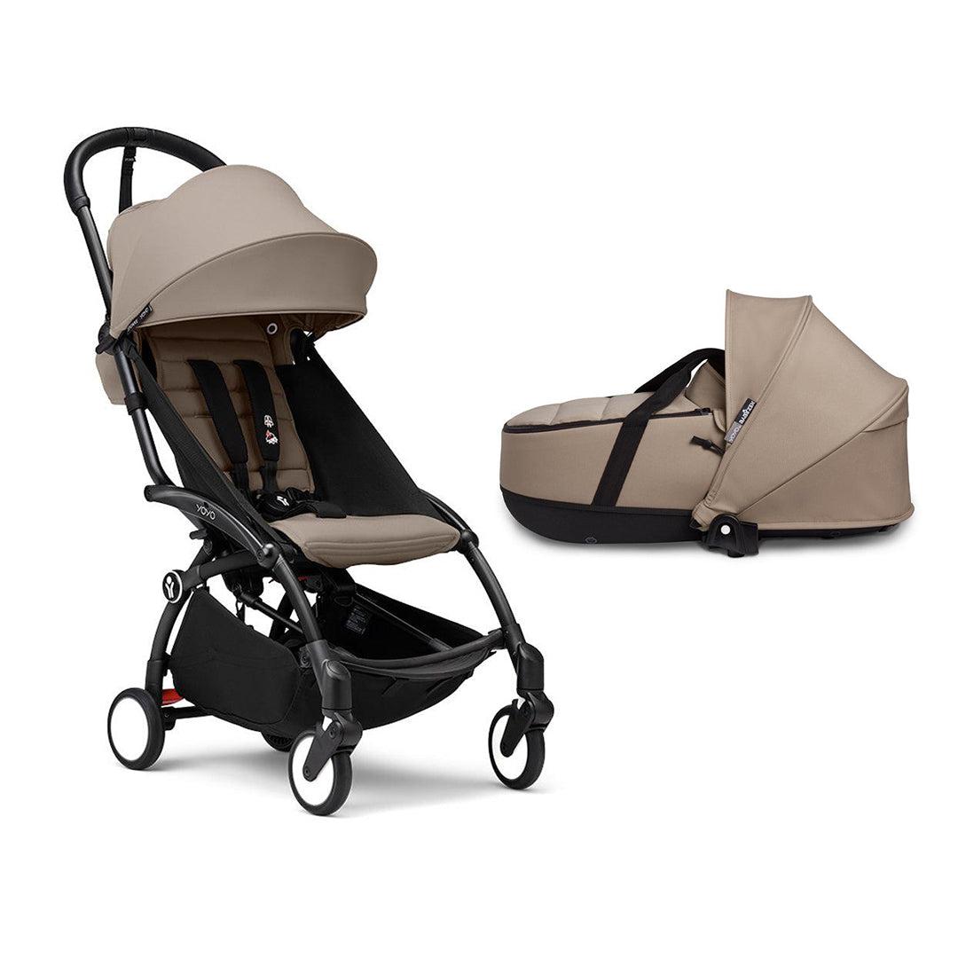 Stokke YOYO3 Stroller Bassinet Bundle-Strollers-Taupe-Black | Natural Baby Shower