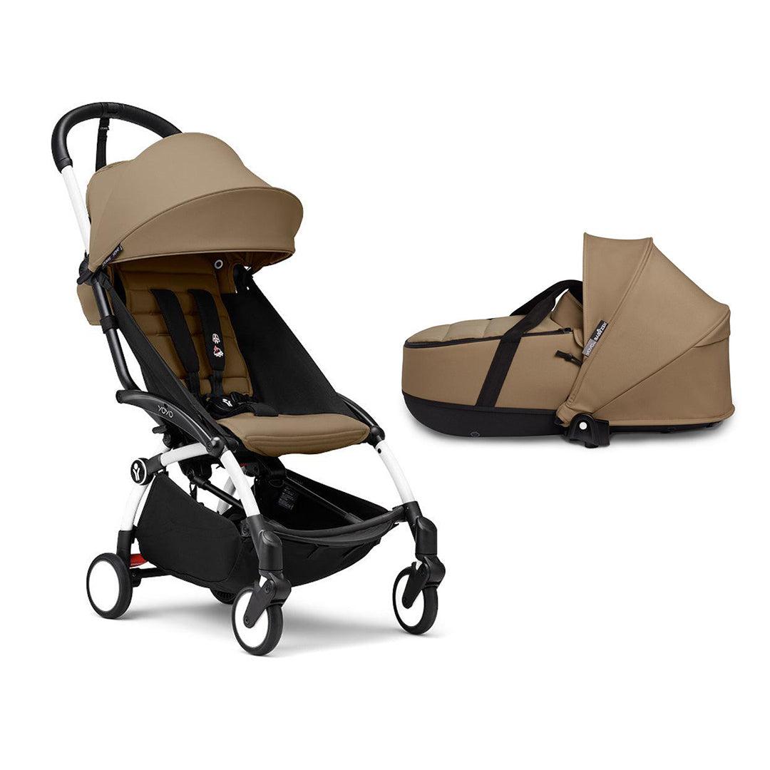 Stokke YOYO3 Stroller Bassinet Bundle-Strollers-Toffee-White | Natural Baby Shower