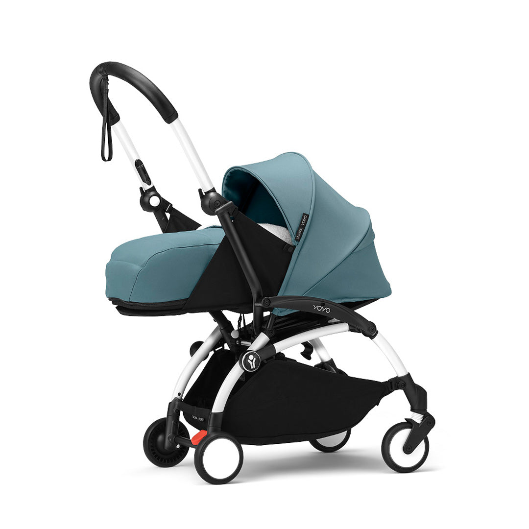 Stokke YOYO3 stroller with newborn pack-Stroller Bundles-Aqua-White | Natural Baby Shower