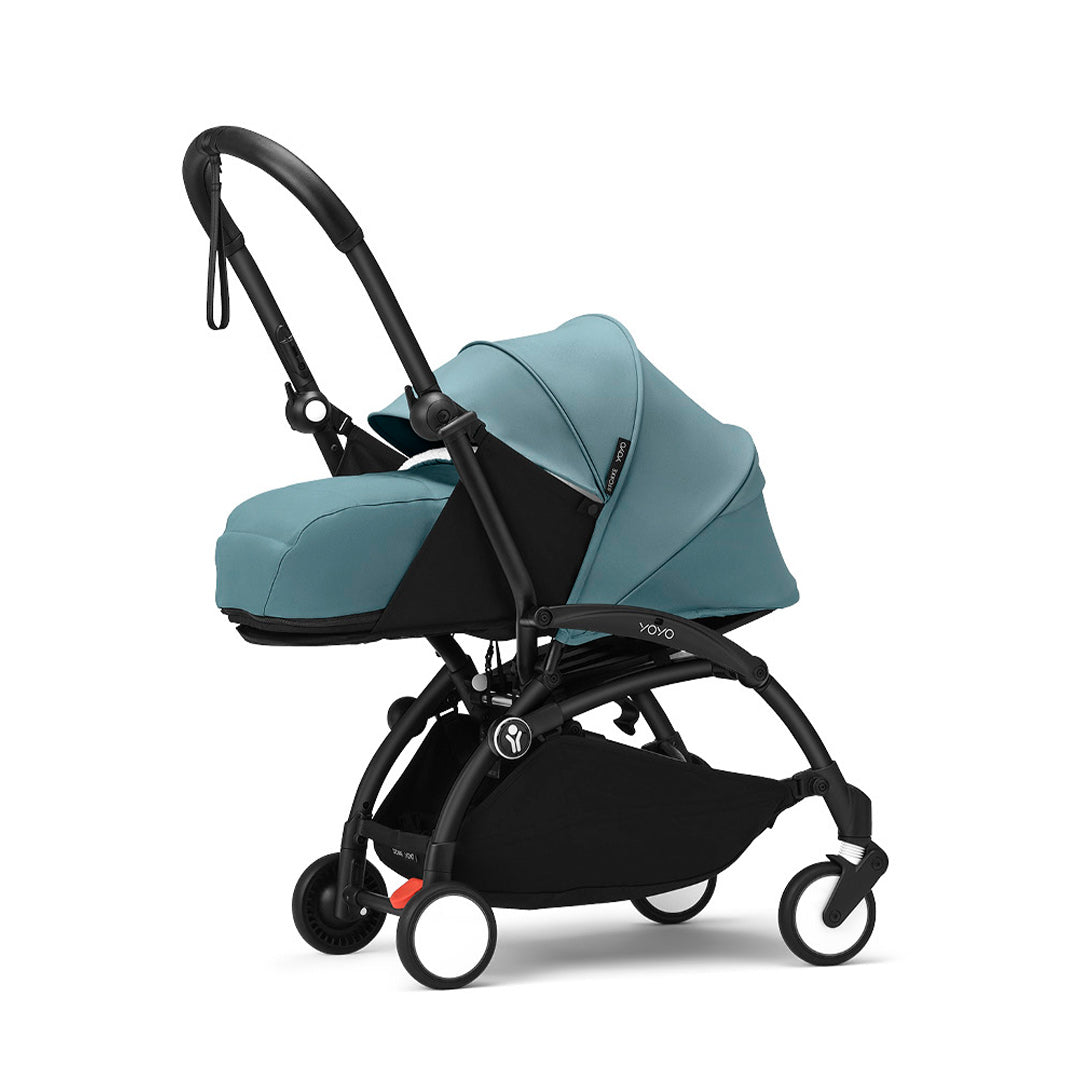 Stokke YOYO3 stroller with newborn pack-Stroller Bundles-Aqua-Black | Natural Baby Shower