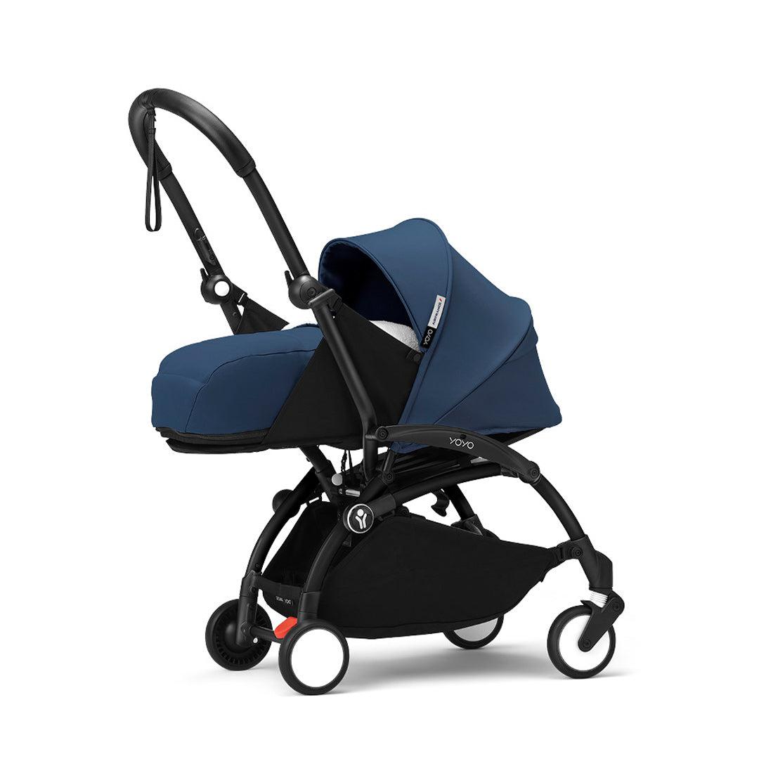 Stokke YOYO3 stroller with newborn pack-Stroller Bundles-Air France Blue-Black | Natural Baby Shower