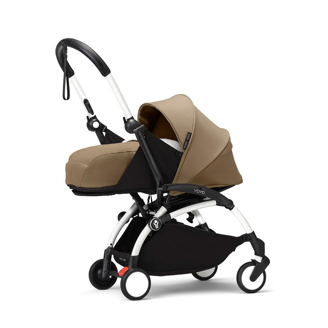 Stokke YOYO3 stroller with newborn pack-Stroller Bundles-Toffee-White | Natural Baby Shower