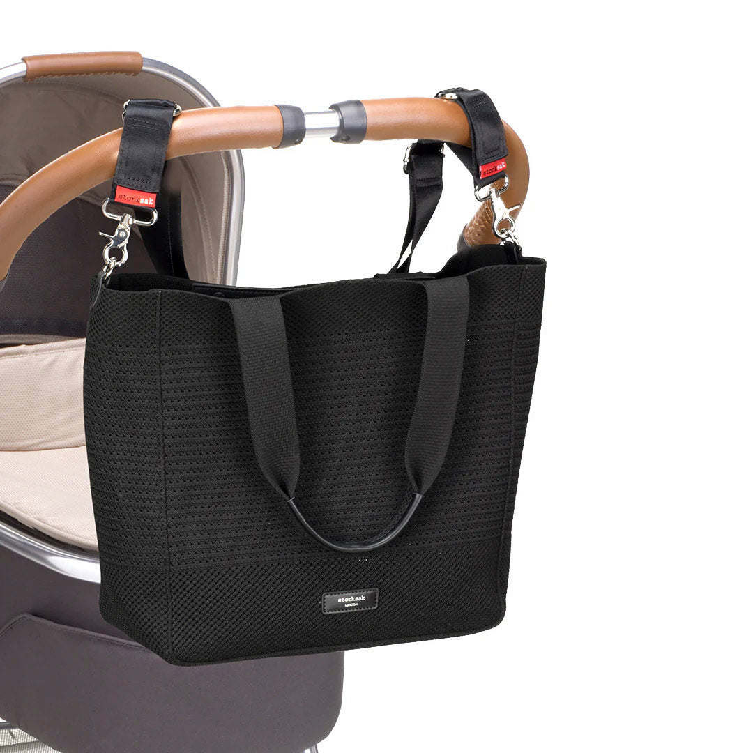 Storksak Thea Tote + Compact Changing Bag - Black-Changing Bags-Black-27L | Natural Baby Shower