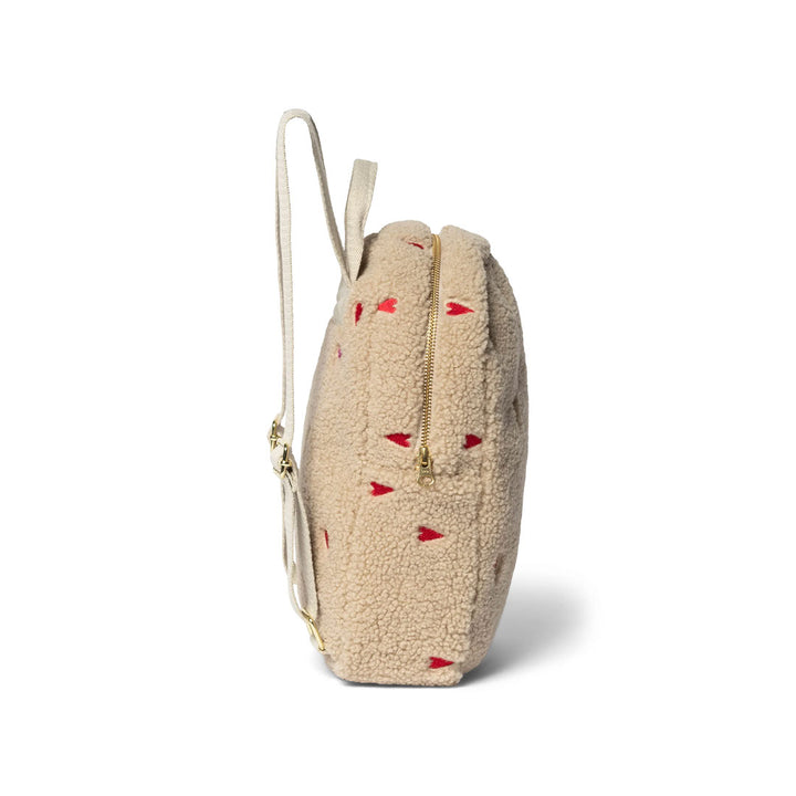 Studio Noos Teddy Hearts Mini Backpack - Ecru-Changing Bags-Ecru-one size | Natural Baby Shower