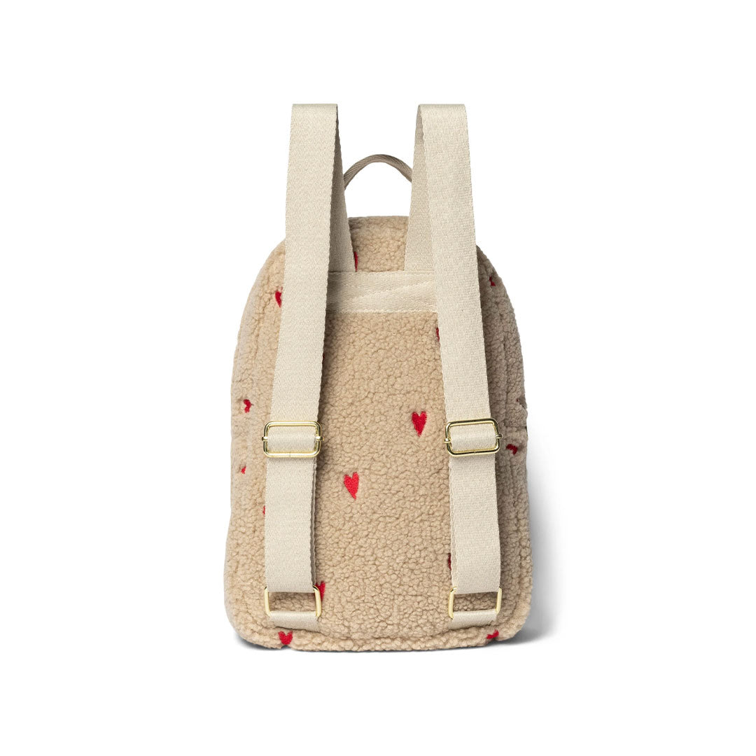 Studio Noos Teddy Hearts Mini Backpack - Ecru-Changing Bags-Ecru-one size | Natural Baby Shower