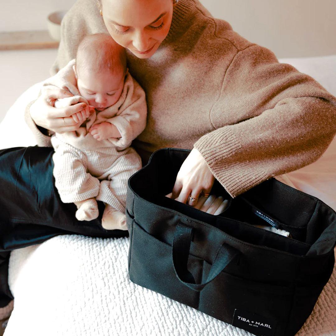 Tiba + Marl Canvas Caddy - Black-Changing Bags-Black- | Natural Baby Shower