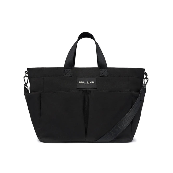 Tiba + Marl Canvas Pocket Tote - Black-Changing Bags-Black- | Natural Baby Shower