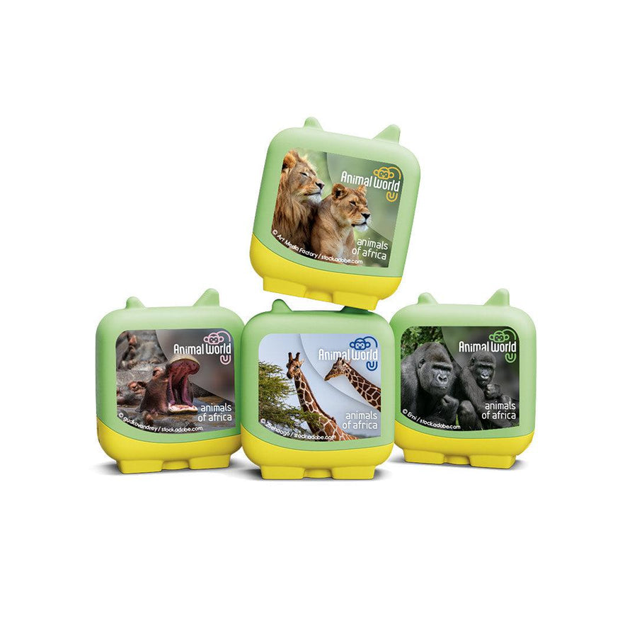 Tonies Clever Tonies - Animal World: Animals of Africa (4pk) - Multicoloured-Audio Player Cards + Characters-Multicoloured-One Size | Natural Baby Shower