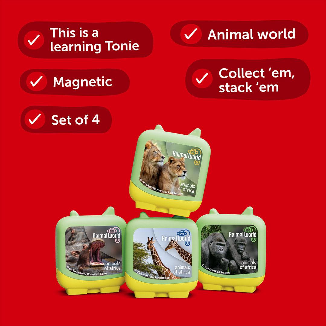 Tonies Clever Tonies - Animal World: Animals of Africa (4pk) - Multicoloured-Audio Player Cards + Characters-Multicoloured-One Size | Natural Baby Shower