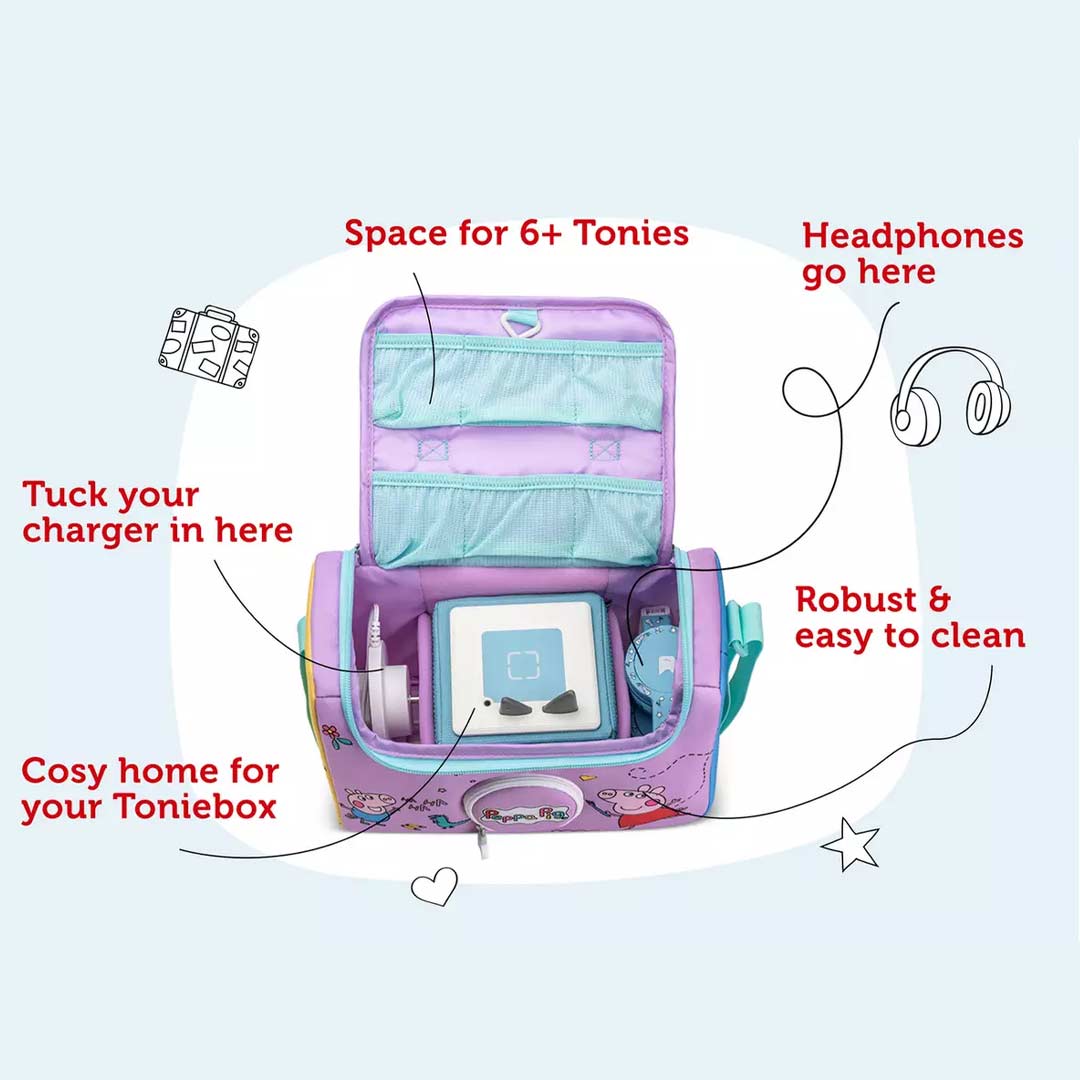 Tonies Listen and Play Bag - Peppa Pig-Audio Player Accessories-Multicoloured-One Size | Natural Baby Shower