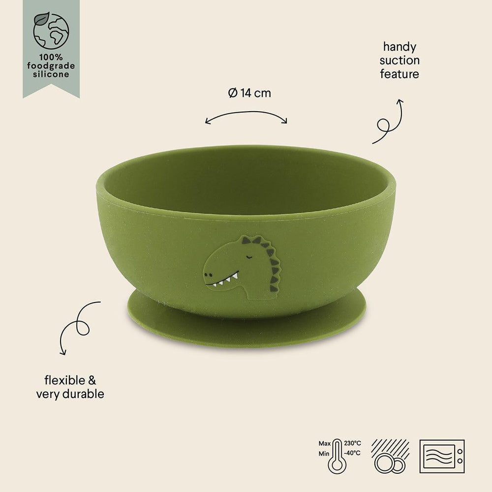 Trixie Silicone Bowl With Suction - Mr Dino-Bowls-Mr Dino- | Natural Baby Shower