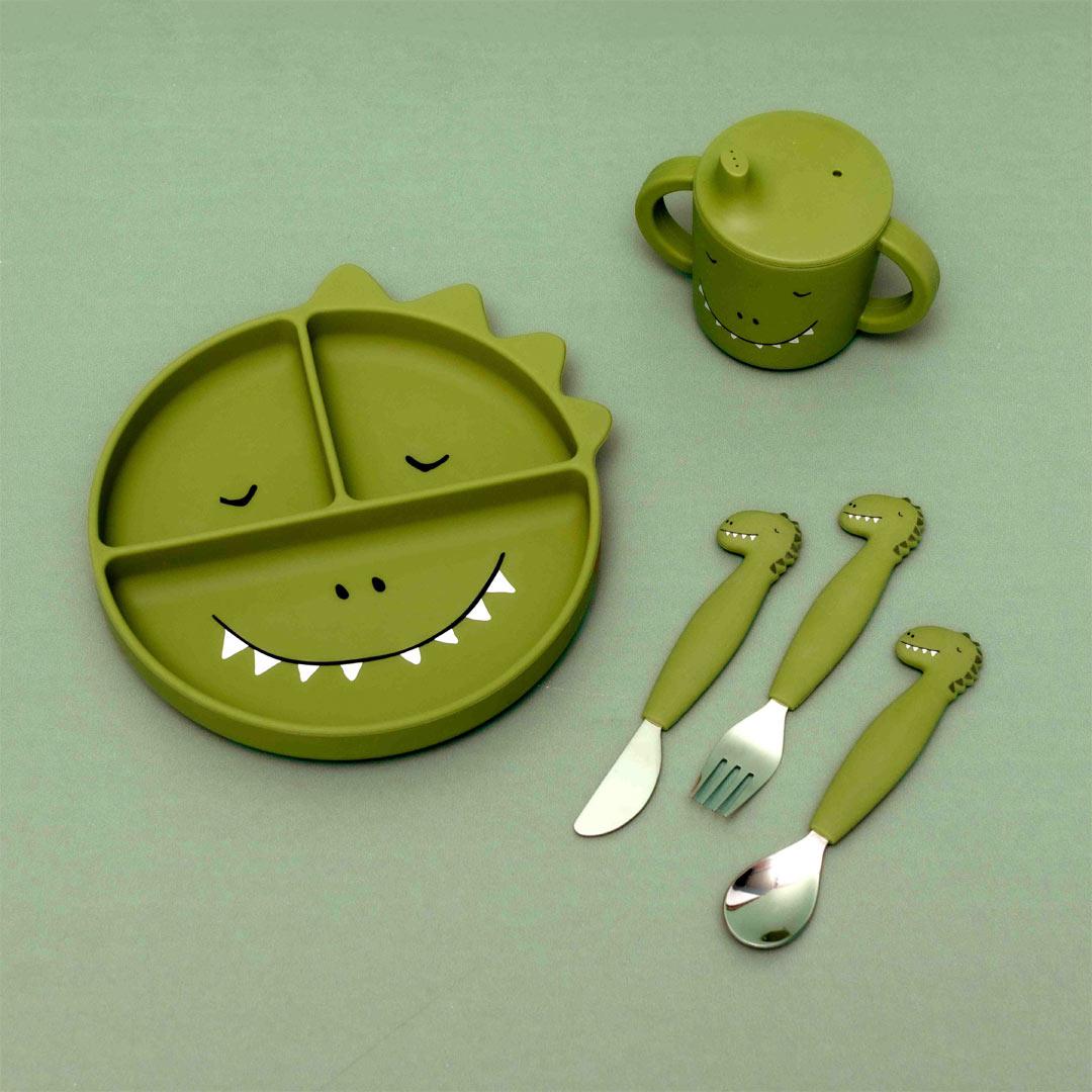 Trixie Silicone Cutlery Set - 3 Pack - Mr Dino-Cutlery-Mr Dino- | Natural Baby Shower