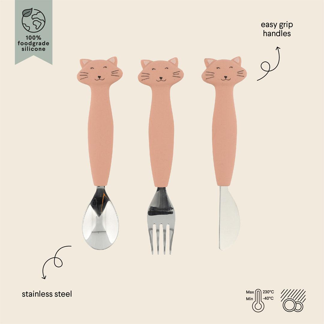 Trixie Silicone Cutlery Set - 3 Pack - Mrs Cat-Cutlery-Mrs Cat- | Natural Baby Shower