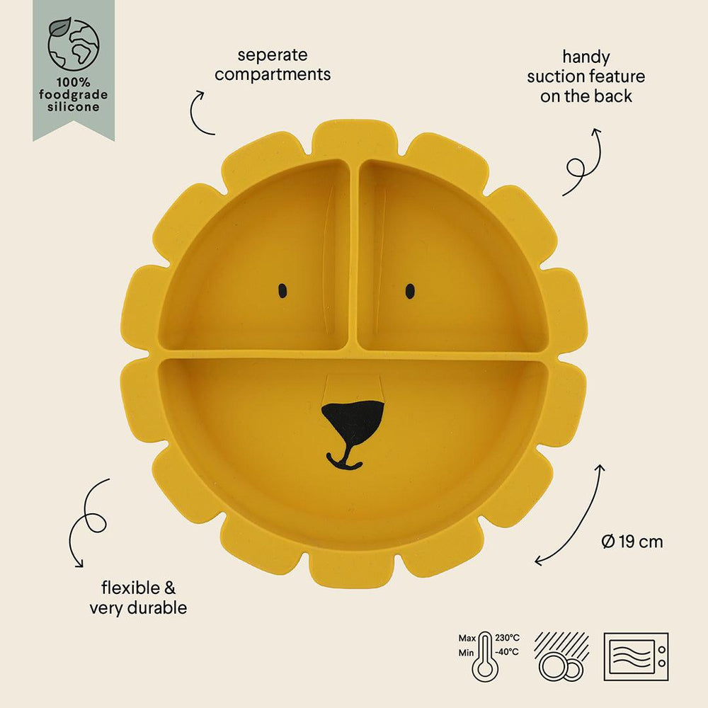 Trixie Silicone Divided Suction Plate - Mr Lion-Plates-Mr Lion- | Natural Baby Shower