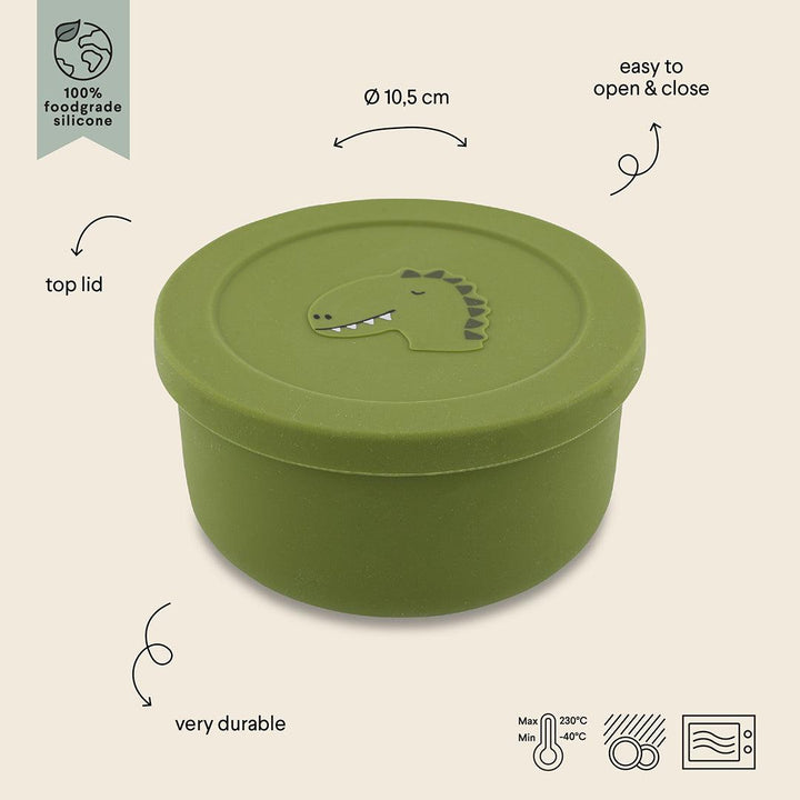 Trixie Silicone Snack Pot + Lid - Mr Dino-Snack Boxes-Mr Dino- | Natural Baby Shower