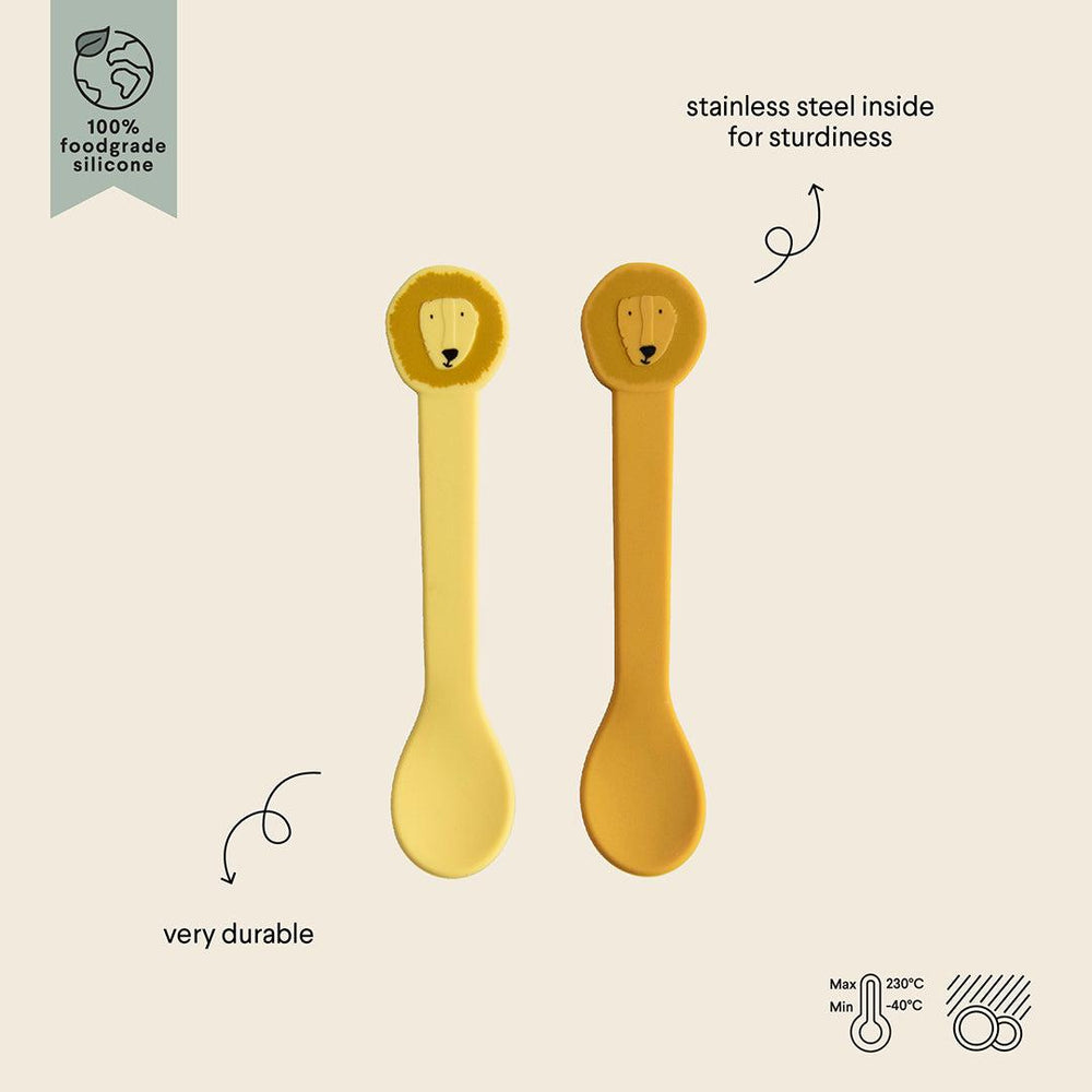 Trixie Silicone Spoons - Mr Lion - 2 Pack-Cutlery- | Natural Baby Shower