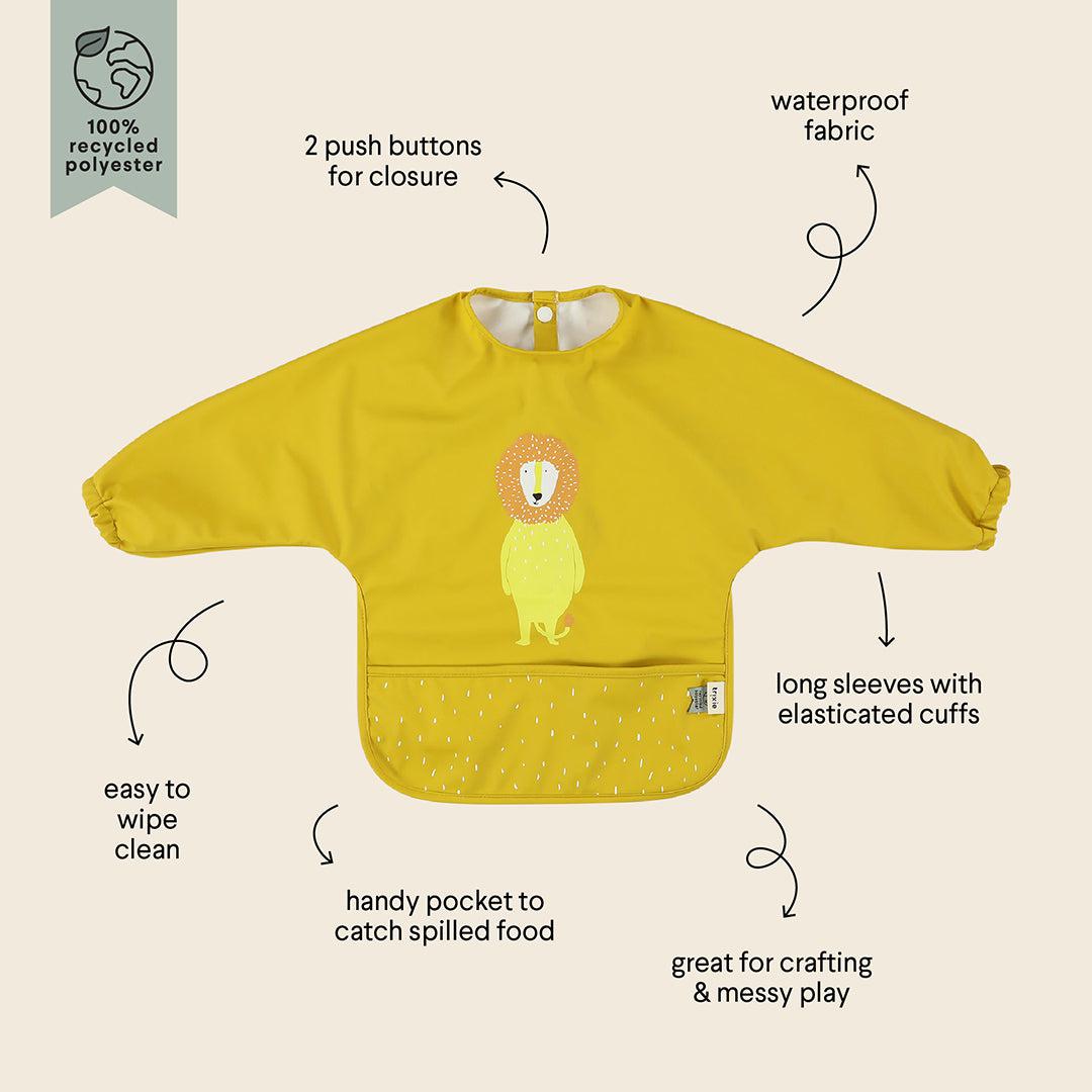 Trixie Waterproof Long Sleeve Bib - Mr Lion-Bibs-Mr Lion- | Natural Baby Shower