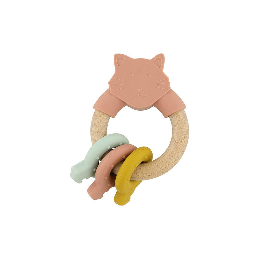 Trixie Wooden Silicone Activity Ring - Mrs Cat-Pram Toys-Mrs Cat- | Natural Baby Shower