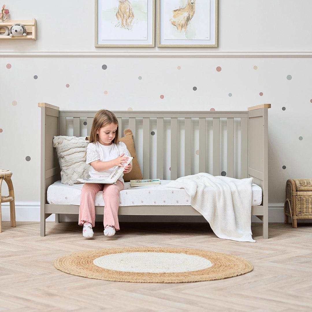 Tutti Bambini Misha Cot Bed - Mushroom/Golden Oak-Cot Beds-Mushroom/Golden Oak-Cot Bed | Natural Baby Shower