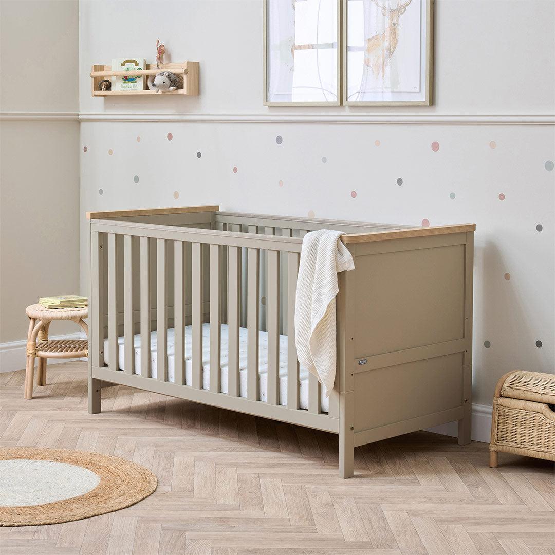 Tutti Bambini Misha Cot Bed - Mushroom/Golden Oak-Cot Beds-Mushroom/Golden Oak-Cot Bed | Natural Baby Shower