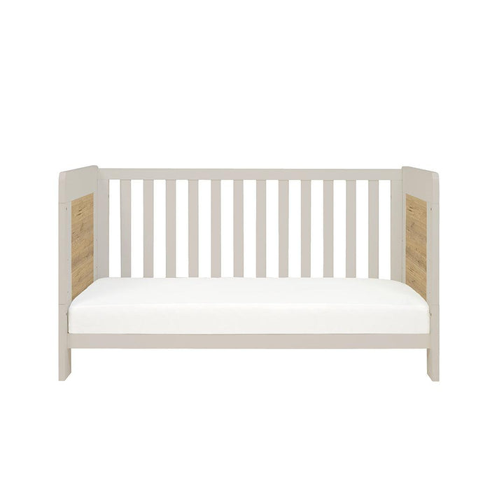 Tutti Bambini Essentials Alba Mini Cot Bed - White Sand / Distressed Oak-Cot Beds-White Sand / Distressed Oak- | Natural Baby Shower