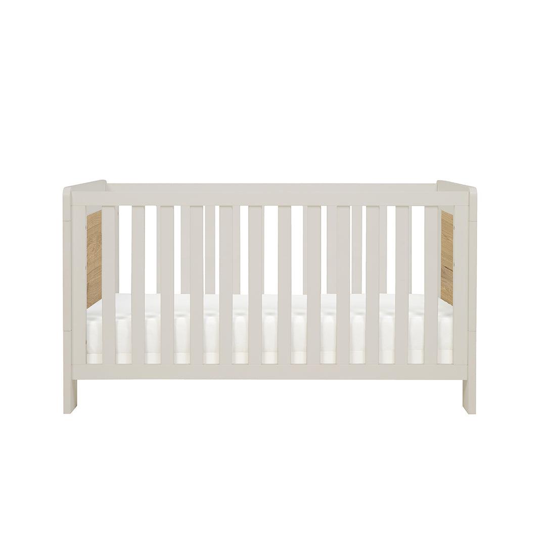 Tutti Bambini Essentials Alba Mini Cot Bed - White Sand / Distressed Oak-Cot Beds-White Sand / Distressed Oak- | Natural Baby Shower