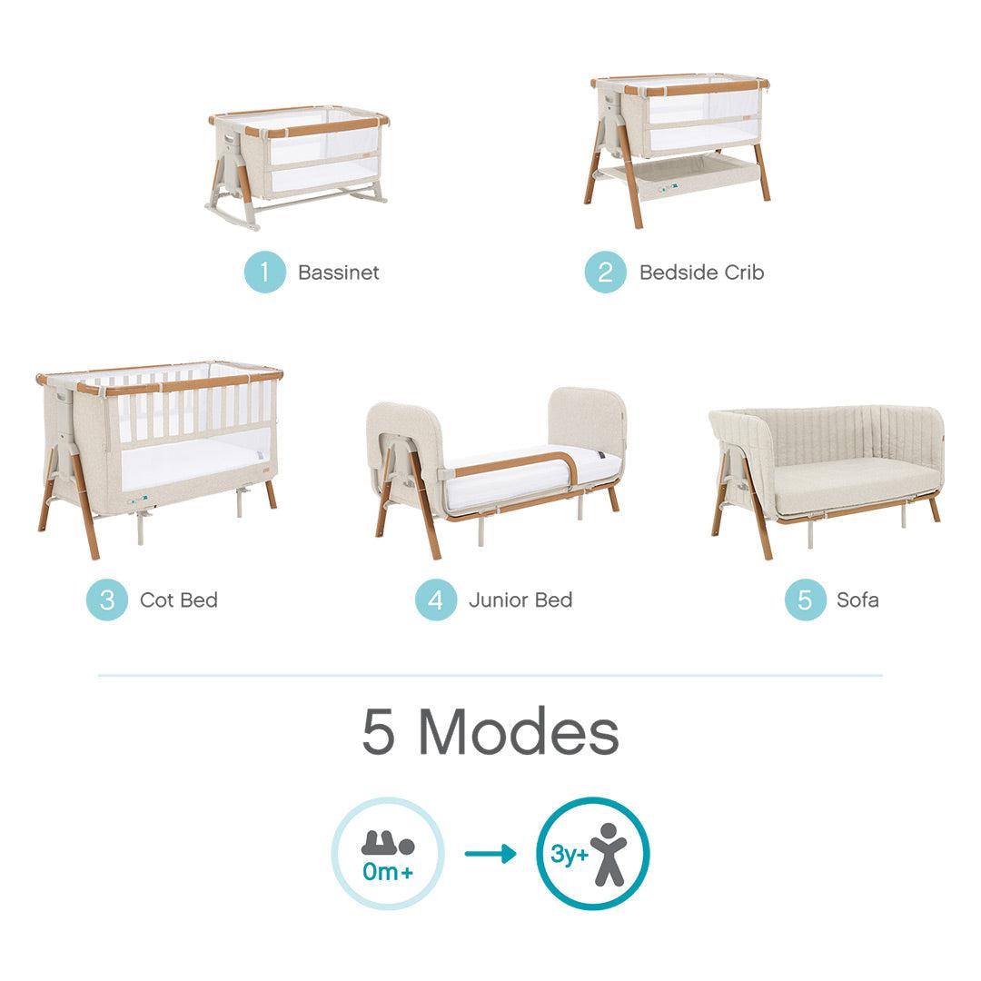 Tutti Bambini CoZee XL Bedside Crib & Cot - Scandinavian Walnut/Ecru-Bedside Cribs-Scandinavian Walnut/Ecru- | Natural Baby Shower