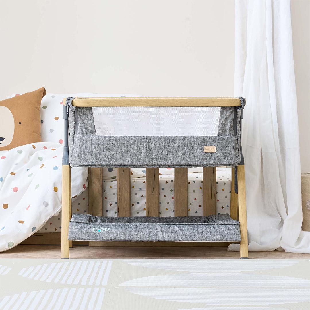 Tutti Bambini Cozee Mini Me Play Crib - Oak/Charcoal-Cribs-Oak/Charcoal-One Size | Natural Baby Shower