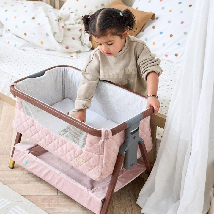 Tutti Bambini Cozee Luxe Mini Me Crib - Walnut/Blush-Cribs-Walnut/Blush-One Size | Natural Baby Shower