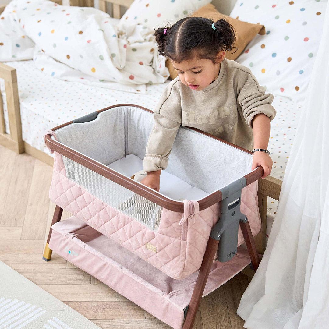 tutti-bambini-cozee-mini-play-crib-walnut-blush-lifestyle-4 | Natural Baby Shower