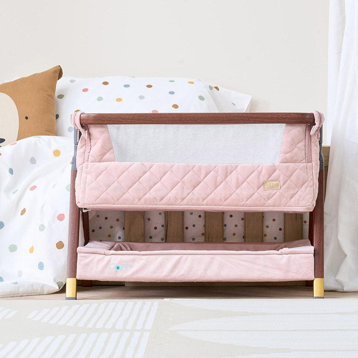 Tutti Bambini Cozee Luxe Mini Me Crib - Walnut/Blush-Cribs-Walnut/Blush-One Size | Natural Baby Shower