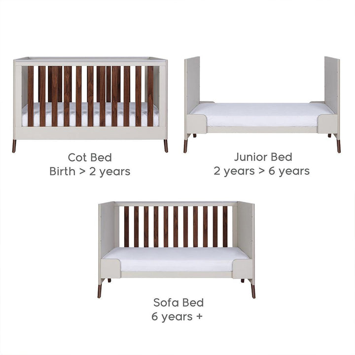 Tutti Bambini Fuori 2 Piece Room Set - Warm Walnut/White Sand-Nursery Sets-Warm Walnut/White Sand-No Mattress | Natural Baby Shower