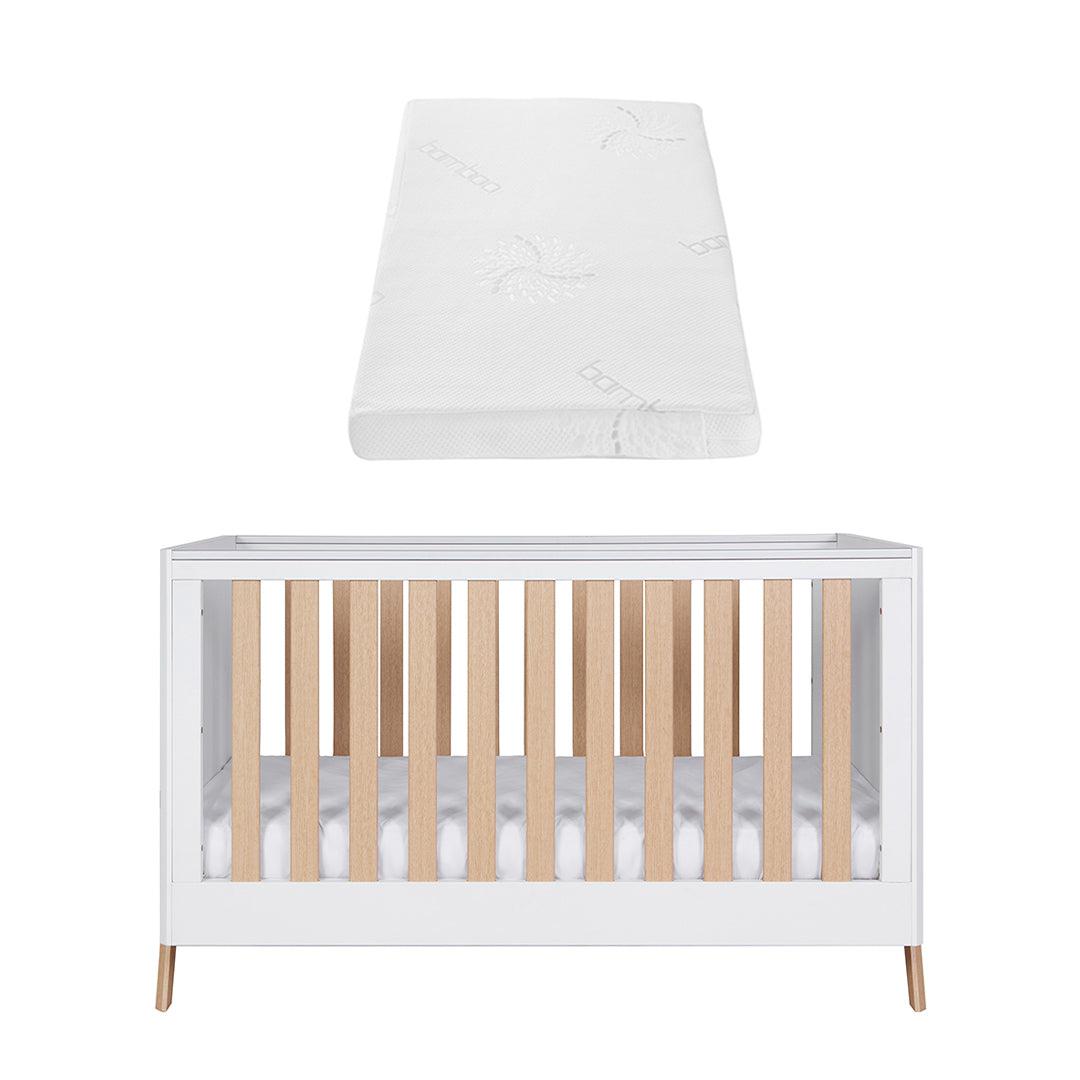 Tutti Bambini Fuori Cot Bed White Light Oak Natural Baby Shower