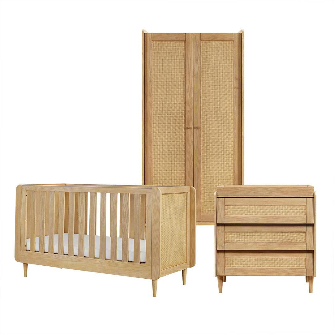 Tutti Bambini Japandi 3 Piece Room Set - Light Oak-Nursery Sets-Light Oak-No Mattress | Natural Baby Shower