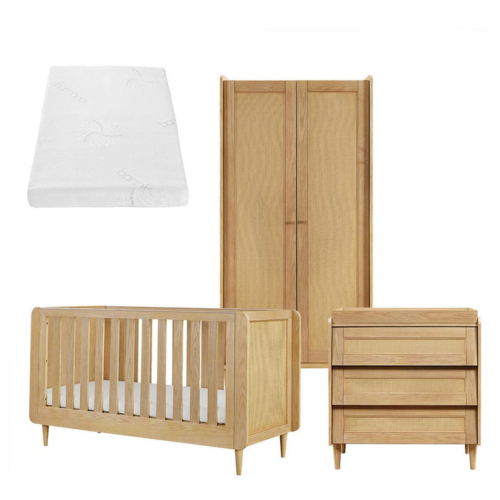 Tutti Bambini Japandi 3 Piece Room Set - Light Oak-Nursery Sets-Light Oak-Tutti Bambini Natural Coir Fibre Cot Bed Mattress | Natural Baby Shower