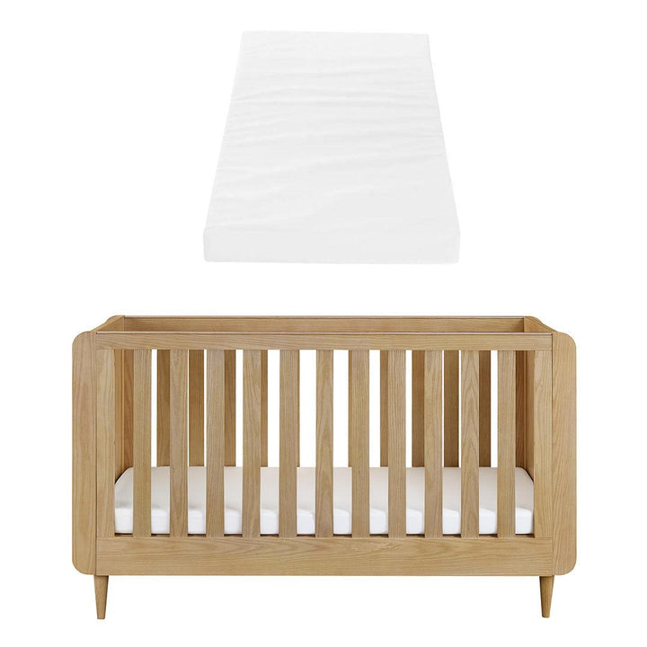 Tutti Bambini Japandi Cot Bed - Light Oak-Cot Beds-Light Oak-Tutti Bambini Eco Fibre Deluxe Cot Bed Mattress  | Natural Baby Shower