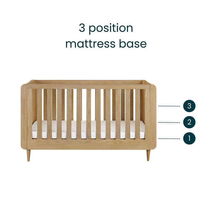 Tutti Bambini Japandi Cot Bed - Light Oak-Cot Beds-Light Oak-No Mattress | Natural Baby Shower