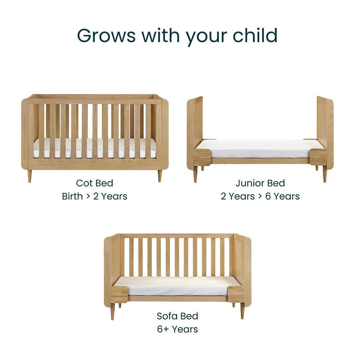 Tutti Bambini Japandi Cot Bed - Light Oak-Cot Beds-Light Oak-No Mattress | Natural Baby Shower