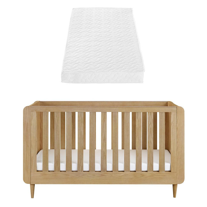 Tutti Bambini Japandi Cot Bed - Light Oak-Cot Beds-Light Oak-Tutti Bambini Pocket Sprung Cot Bed Mattress | Natural Baby Shower