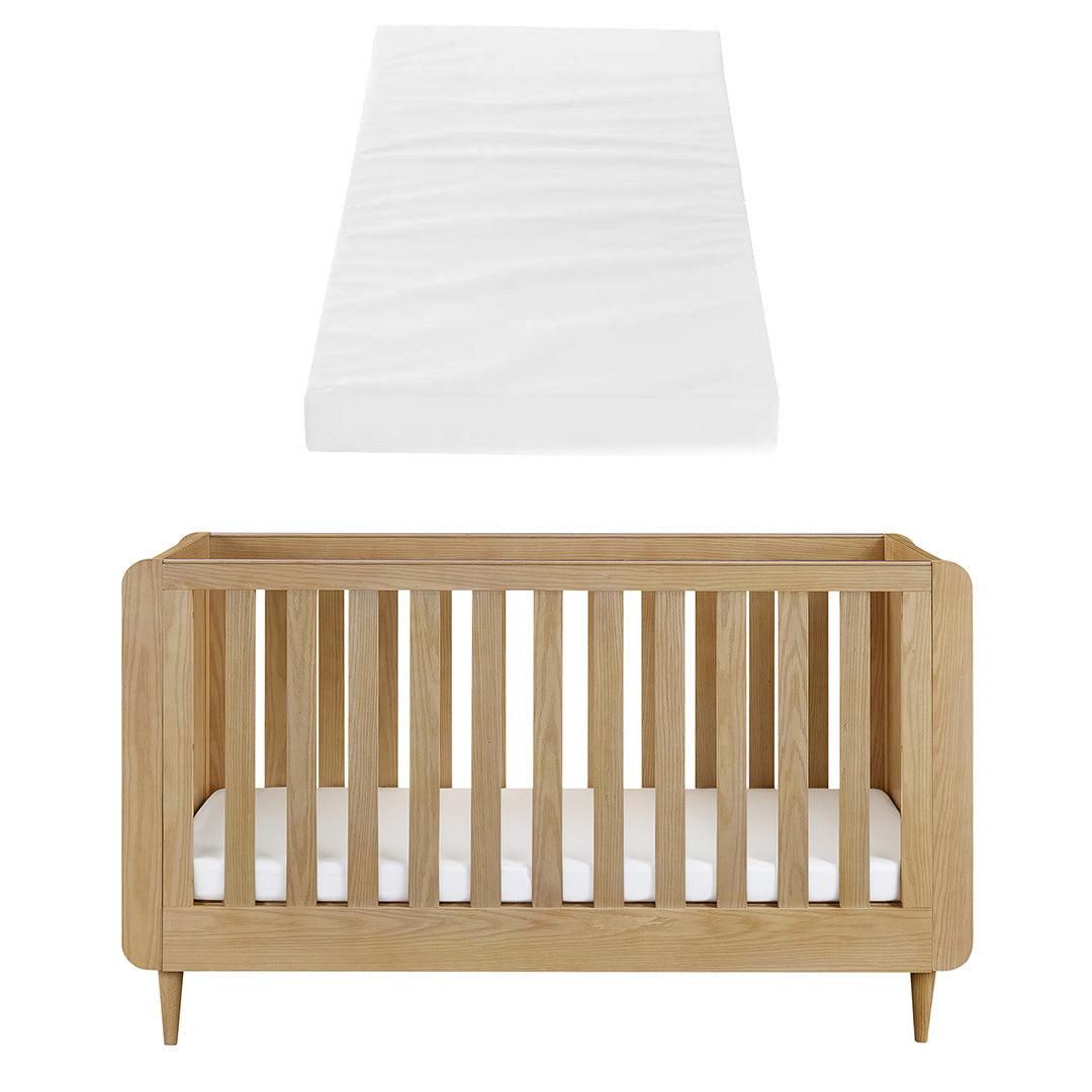 Tutti Bambini Japandi Cot Bed - Light Oak-Cot Beds-Light Oak-Tutti Bambini Polyester Fibre Cot Bed Mattress  | Natural Baby Shower