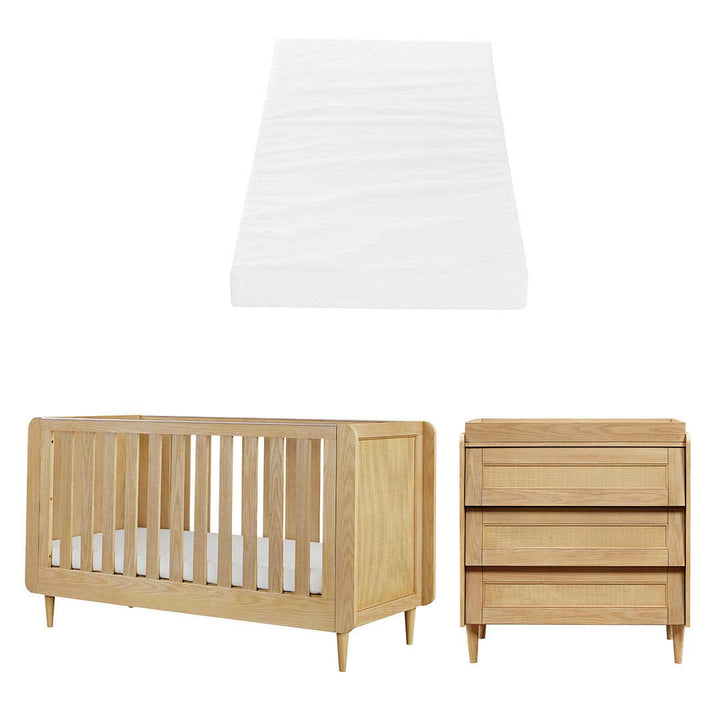 Tutti Bambini Japandi 2 Piece Room Set - Light Oak-Nursery Sets-Light Oak-Tutti Bambini Eco Fibre Deluxe Cot Bed Mattress | Natural Baby Shower