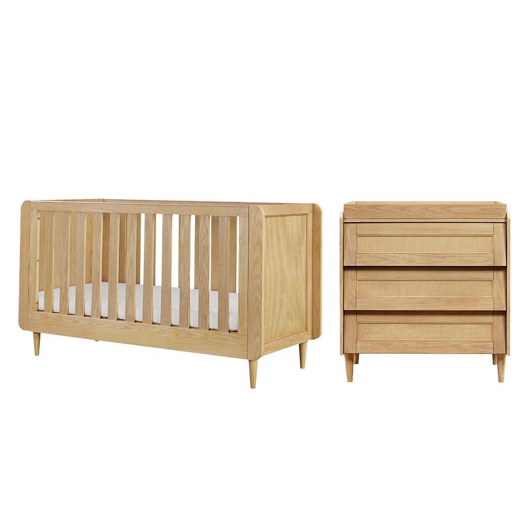 Tutti Bambini Japandi 2 Piece Room Set - Light Oak-Nursery Sets-Light Oak-No Mattress | Natural Baby Shower